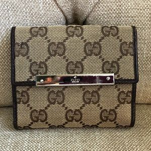 Classic Gucci Monogram Flap Wallet